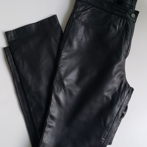 Icone | Straight-leg Leather Pants - Picture 3 of 11